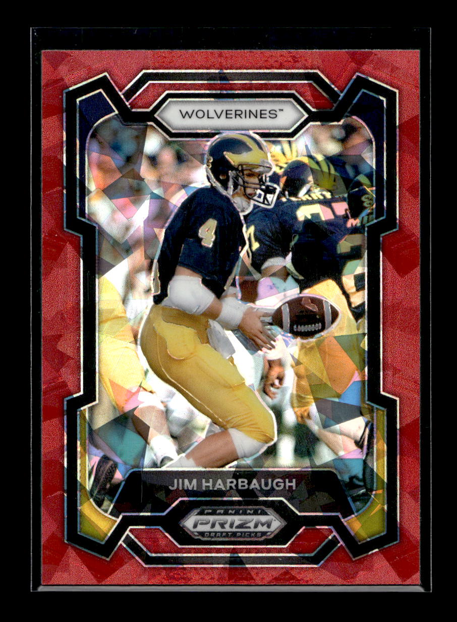 2024 Panini Prizm Draft Picks Prizms Red Ice #50 Jim Harbaugh