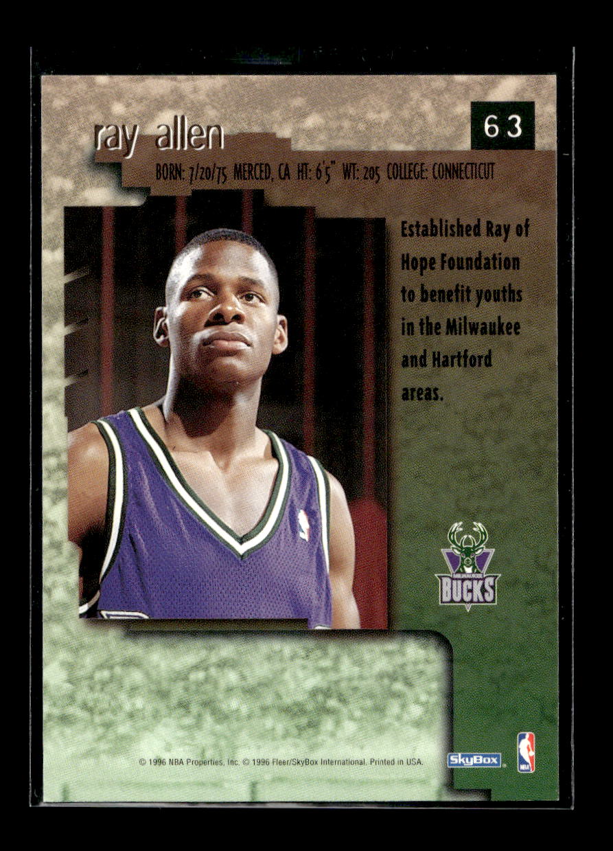 1996-97 SkyBox Premium #63 Ray Allen Rookie (Milwaukee Bucks)
