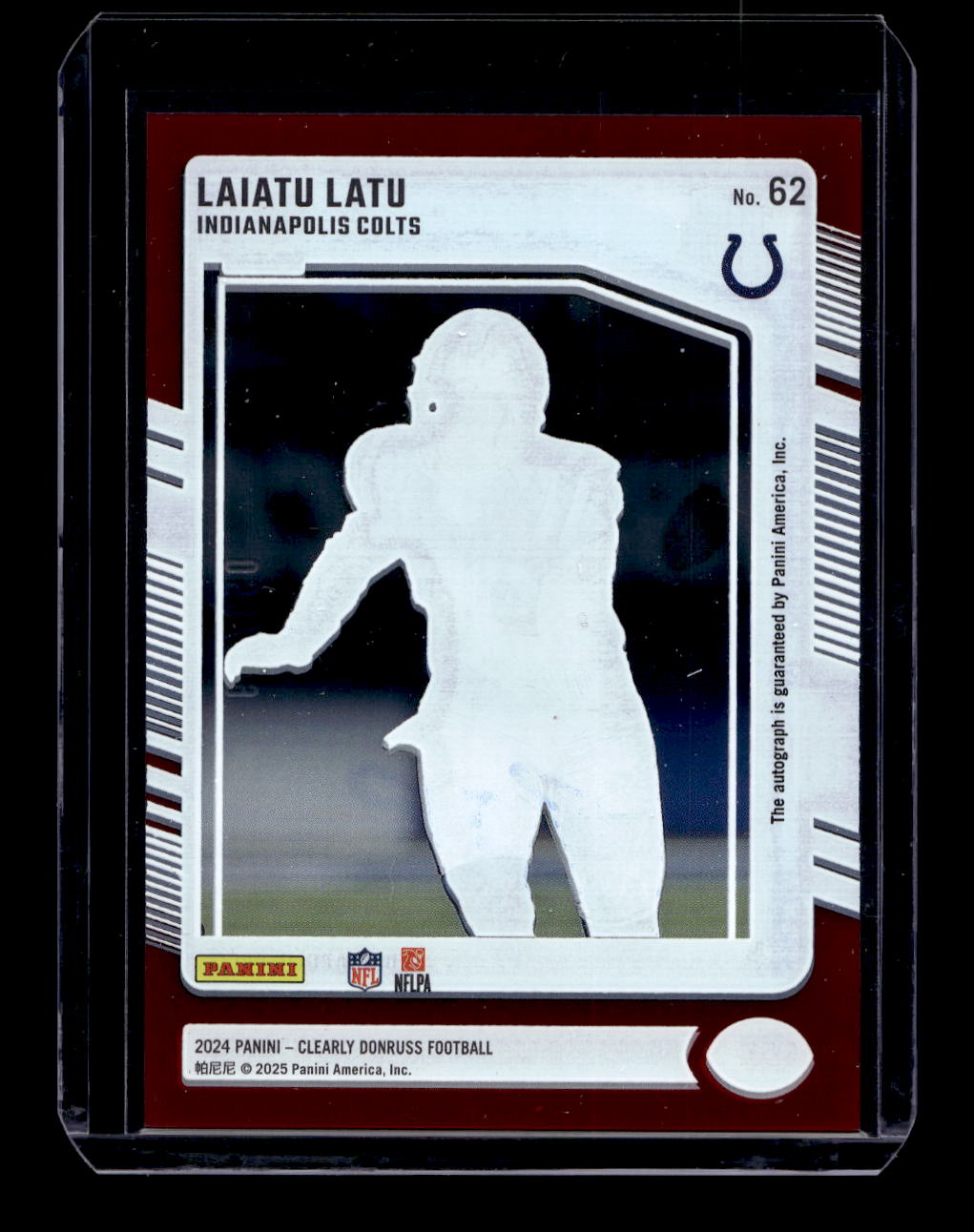 2024 Clearly Donruss Clearly Rated Rookie Autographs Red #62 Laiatu Latu (Indianapolis Colts)