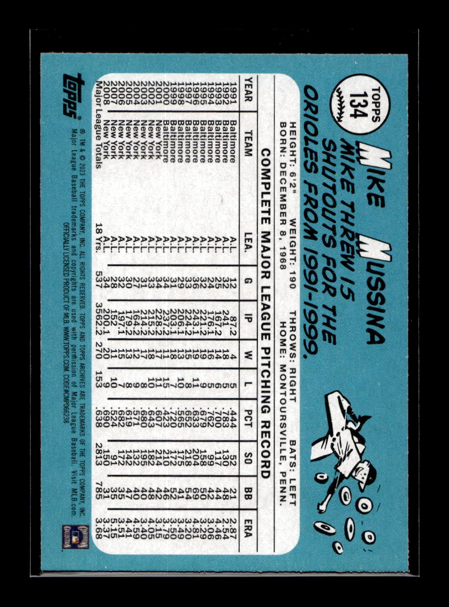 2023 Topps Archives #134 Mike Mussina (Baltimore Orioles)