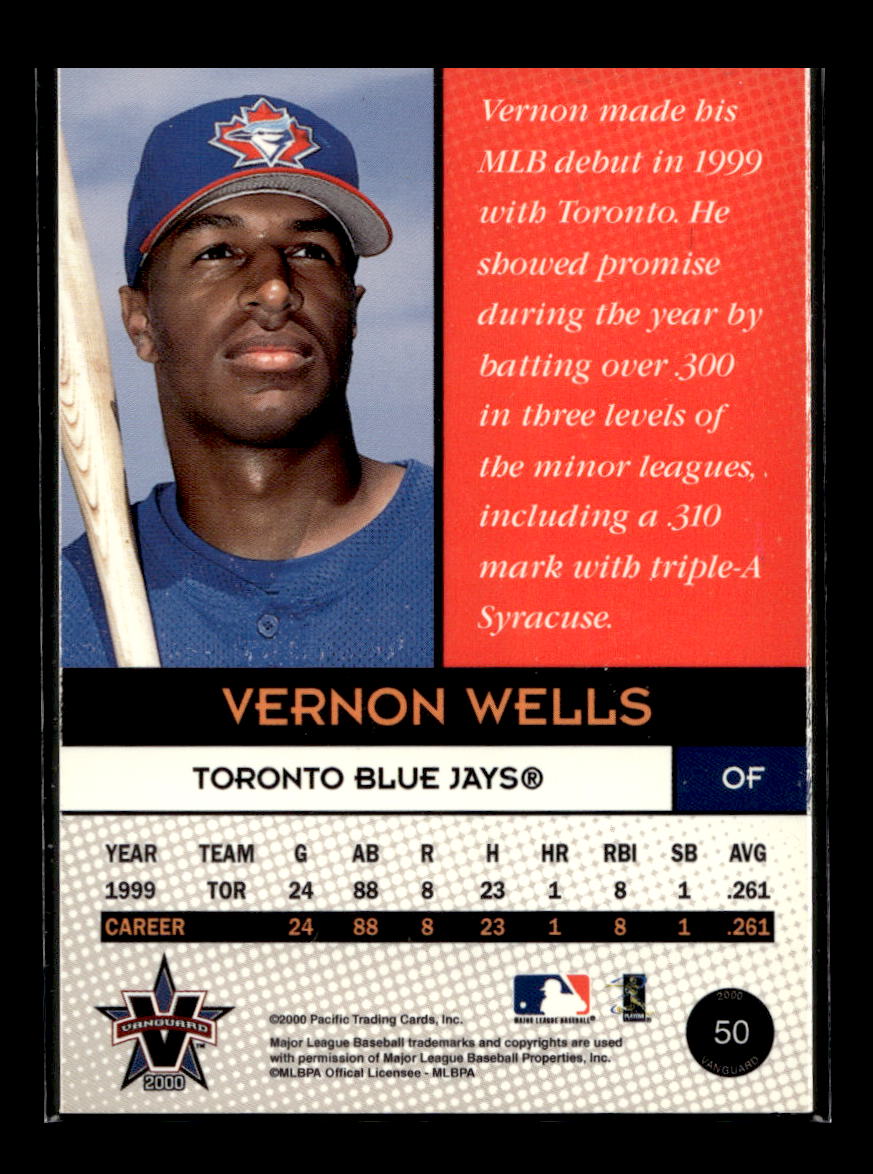 2000 Vanguard #50 Vernon Wells Rookie (Toronto Blue Jays)