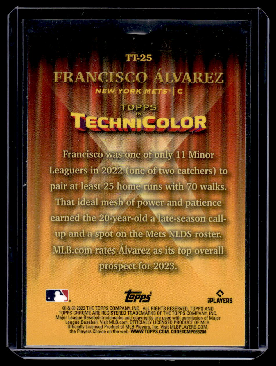 2023 Topps Chrome "Topps in Technicolor" #TT-25 Franscisco Alvarez Rookie RC (New York Mets)