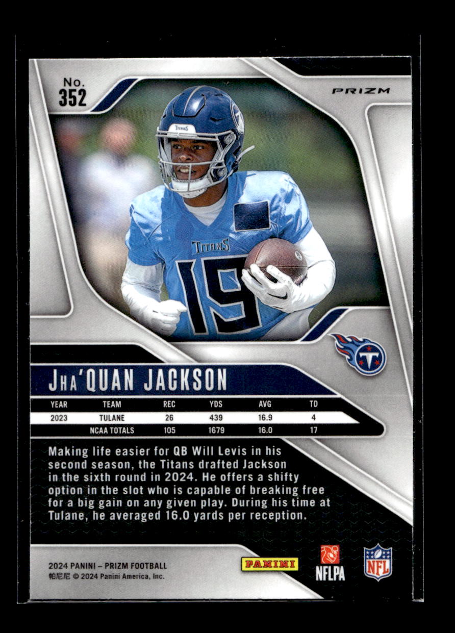 2024 Panini Prizm Prizms Lazer #352 Jha'Quan Jackson (Tennessee Titans)