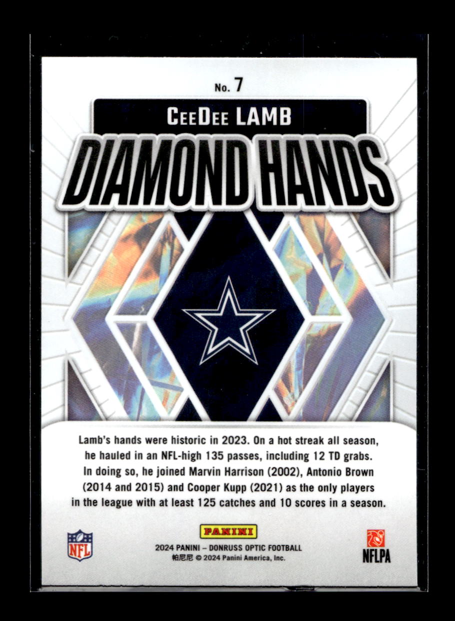 2022 Donruss Optic Diamond Hands #6 CeeDee Lamb (Dallas Cowboys)