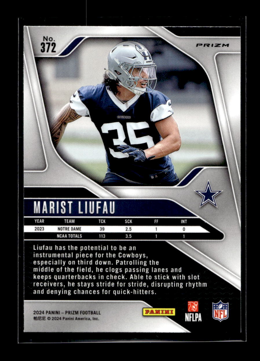 2024 Panini Prizm Prizms Silver #372 Marist Liufau (Dallas Cowboys)