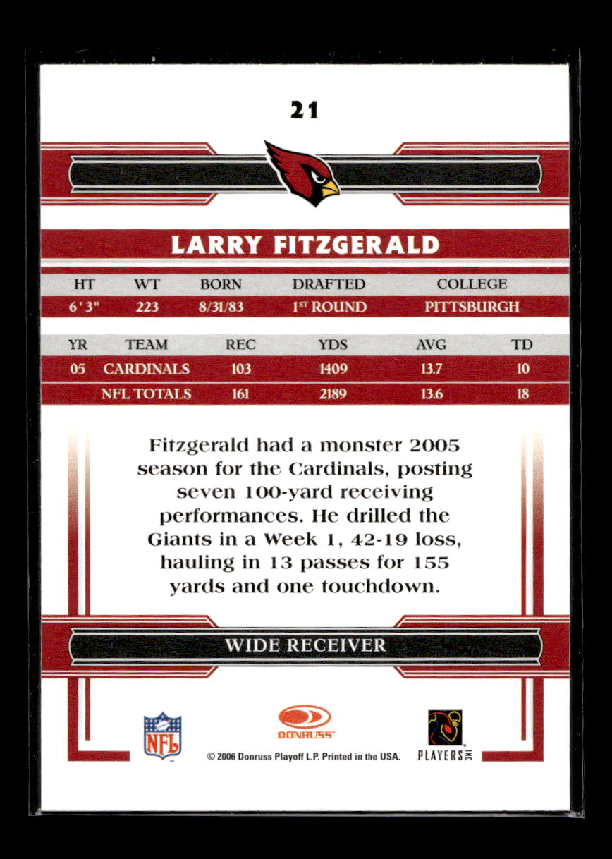 2006 Donruss Threads #21 Larry Fitzgerald (Arizona Cardinals)
