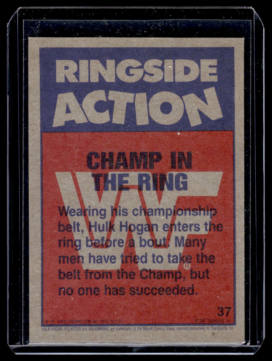 1987 Topps WWF #37 Hulk Hogan Champ In the Ring