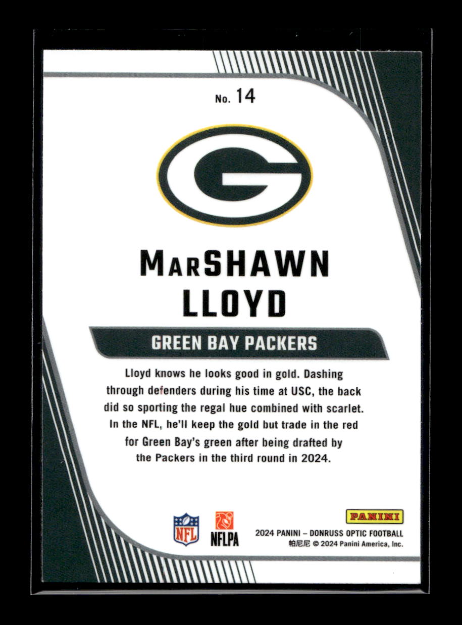 2024 Donruss Optic Rookie Primary Colors #14 MarShawn Lloyd (Green Bay Packers)