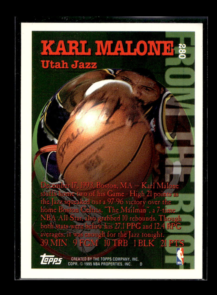 1994-95 Topps #280 Karl Malone "From the Roof" (Utah Jazz)