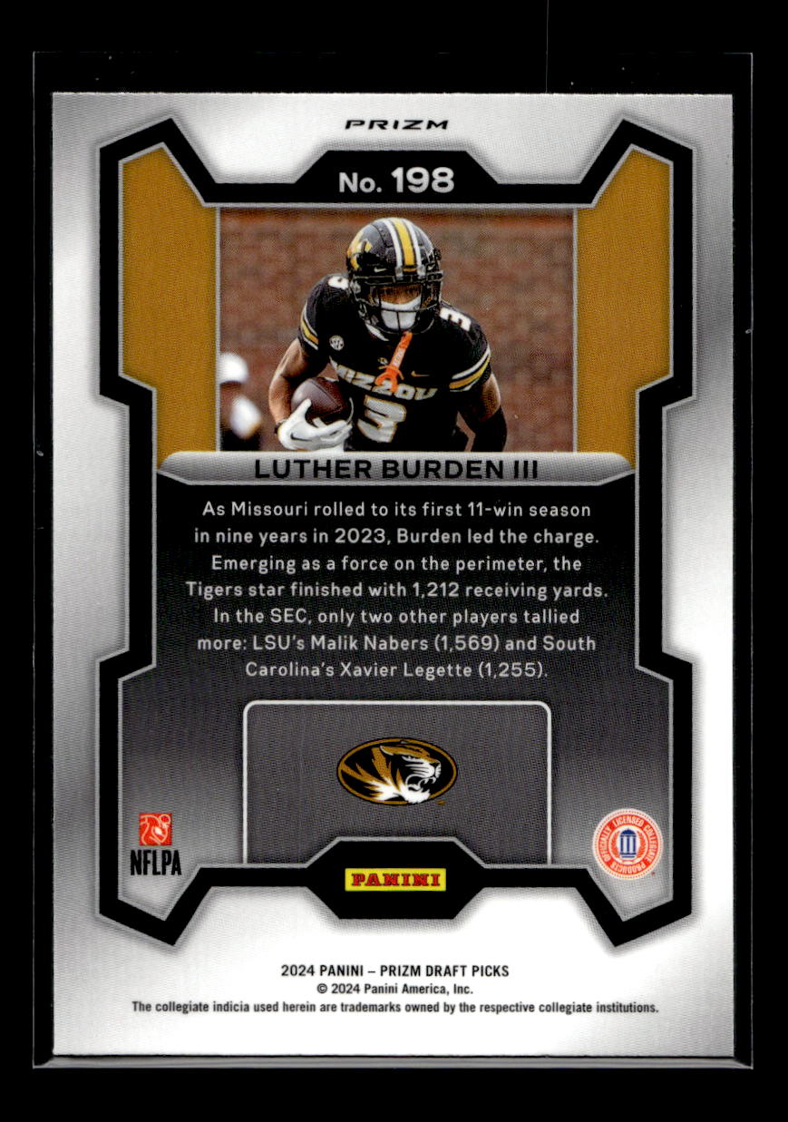 2024 Panini Prizm Draft Picks Prizms Red Ice Rookie #198 Luther Burden III