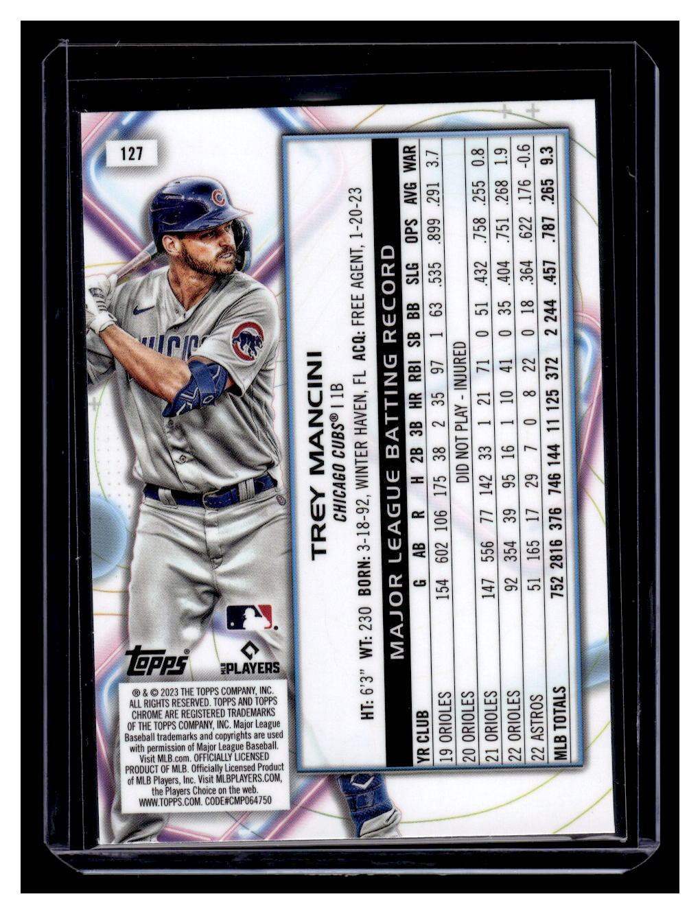 2023 Topps Chrome Cosmic #127 Trey Mancini (Chicago Cubs)