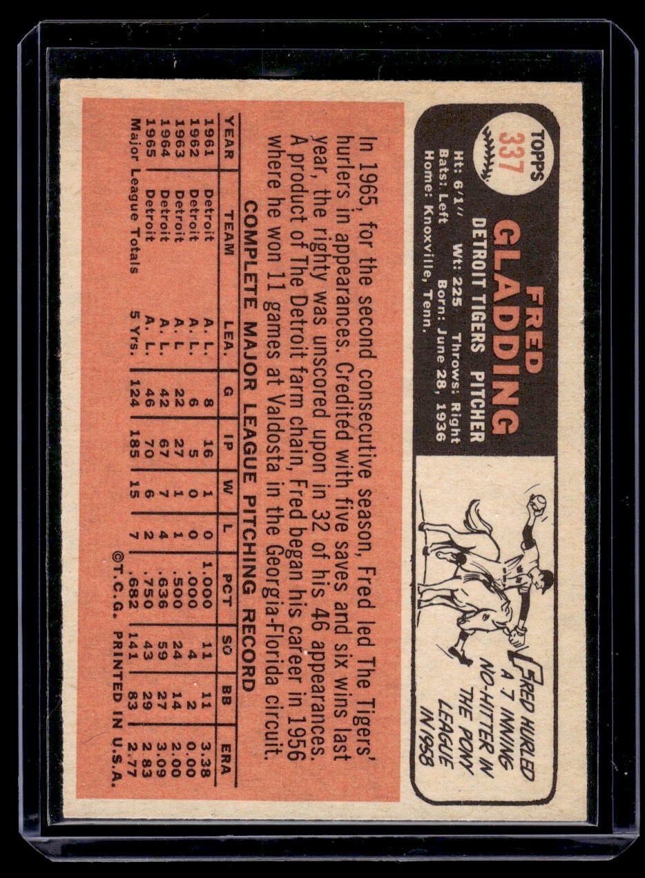1966 Topps Fred Gladding #337 (Detroit Tigers)