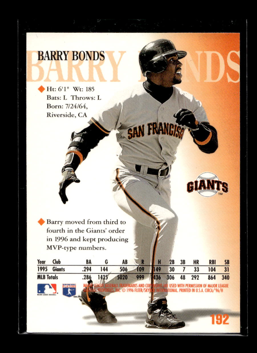 1996 Circa #192 Barry Bonds (San Francisco Giants)