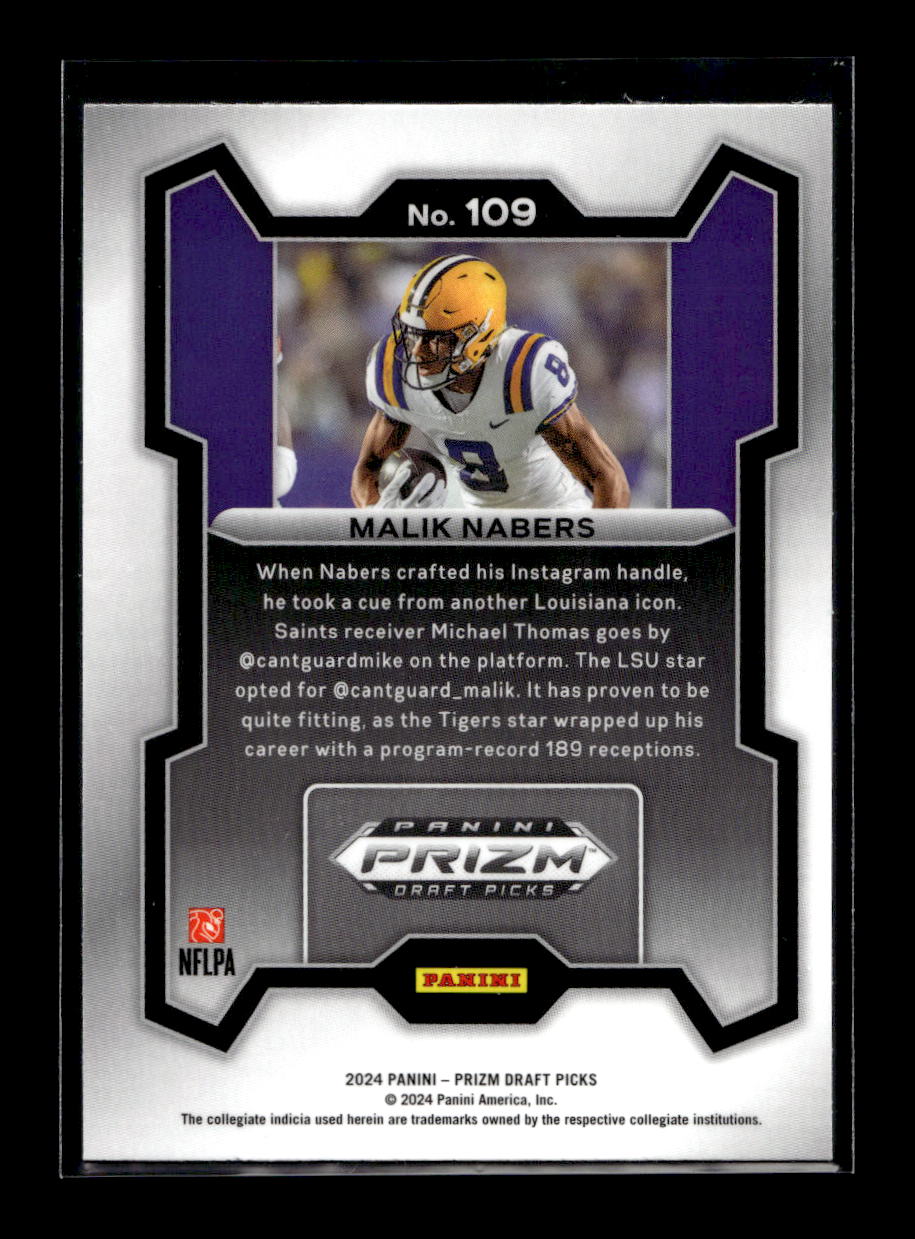 2024 Panini Prizm Draft Picks #109 Malik Nabers (New York Giants)