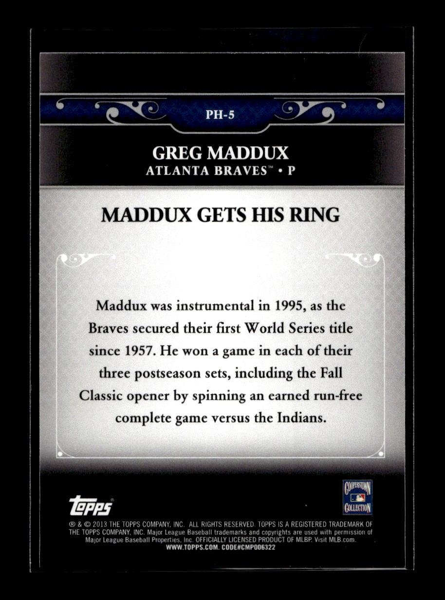 2013 Topps Update Postseason Heroes Chrome #PH5 Greg Maddux (Braves)