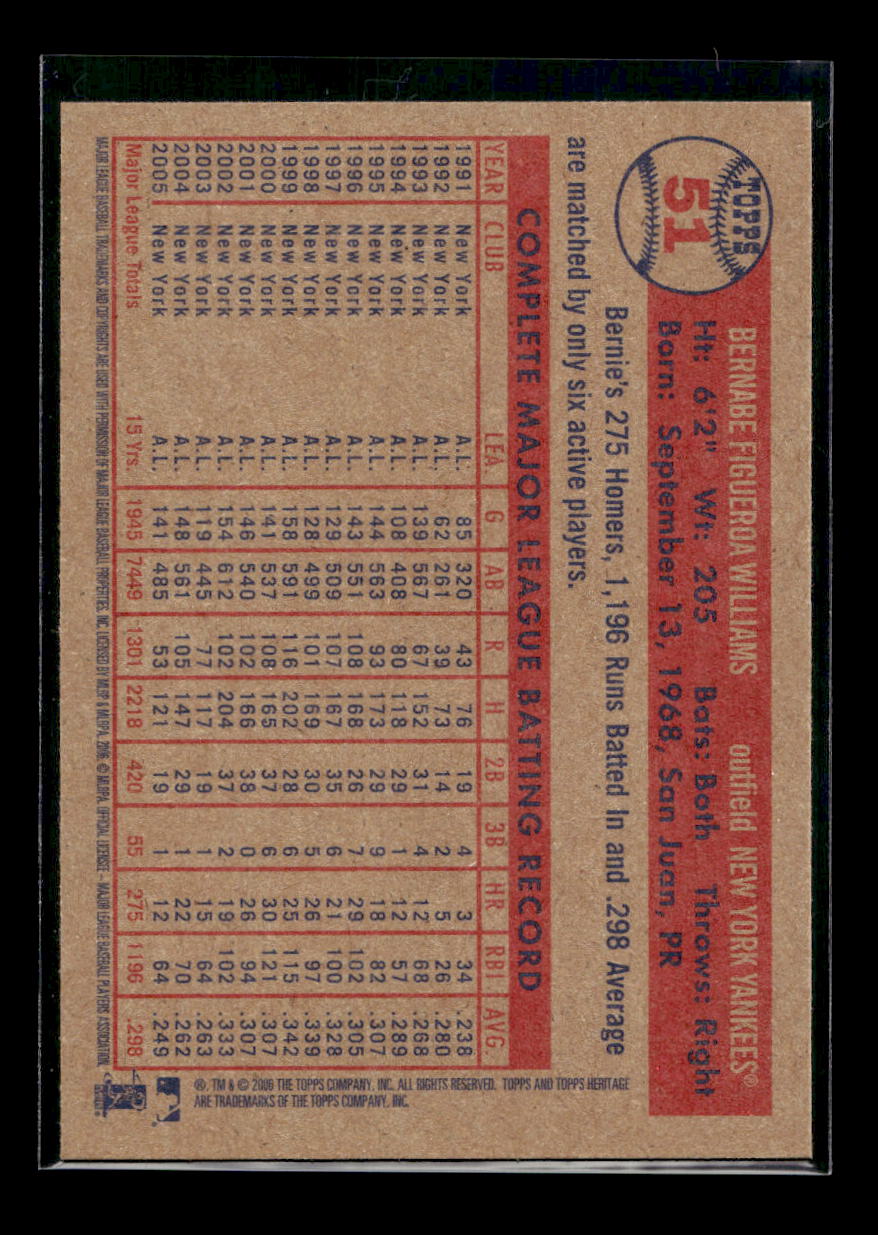 2006 Topps Heritage #51 Bernie Williams (New York Yankees)