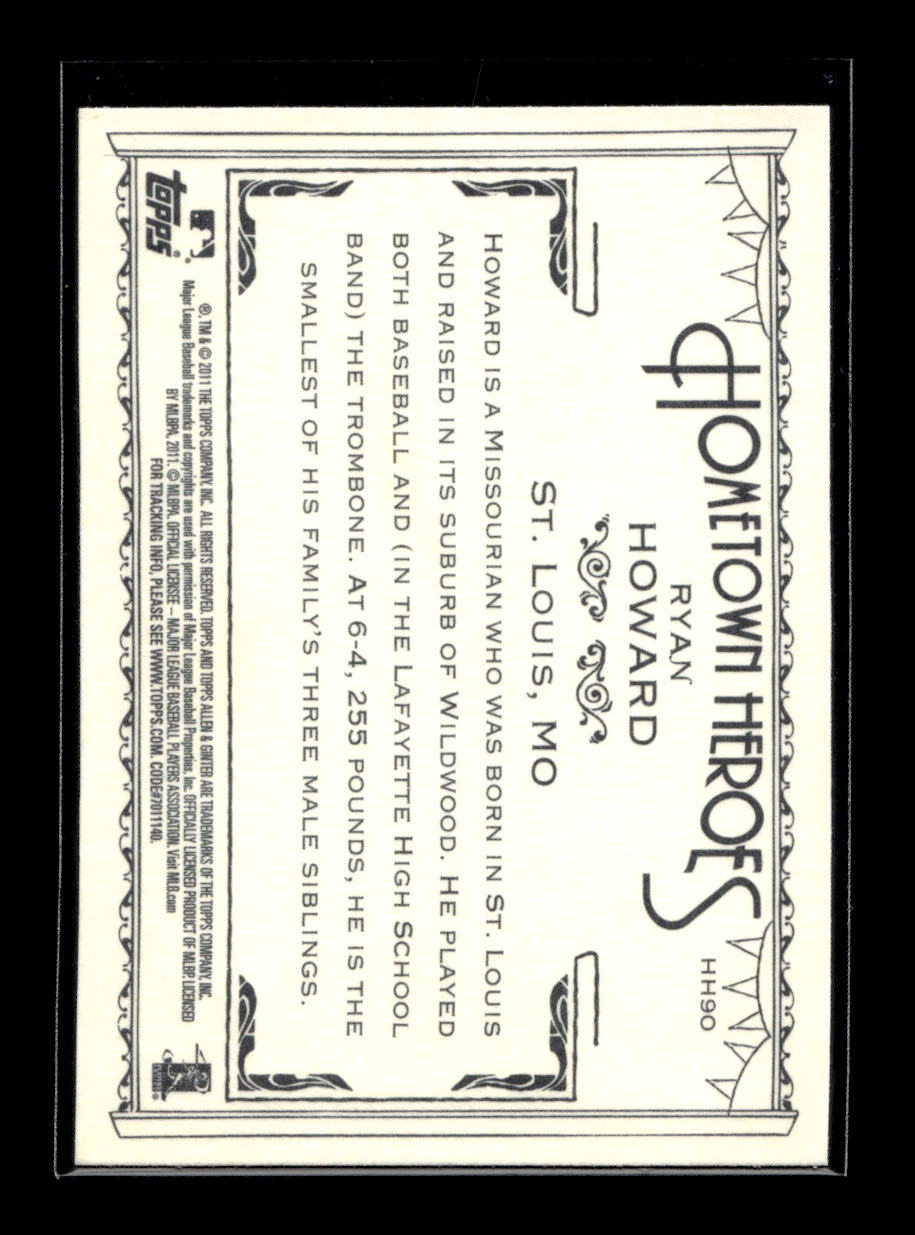 2011 Topps Allen and Ginter Hometown Heroes #HH90 Ryan Howard (Philadelphia Phillies)