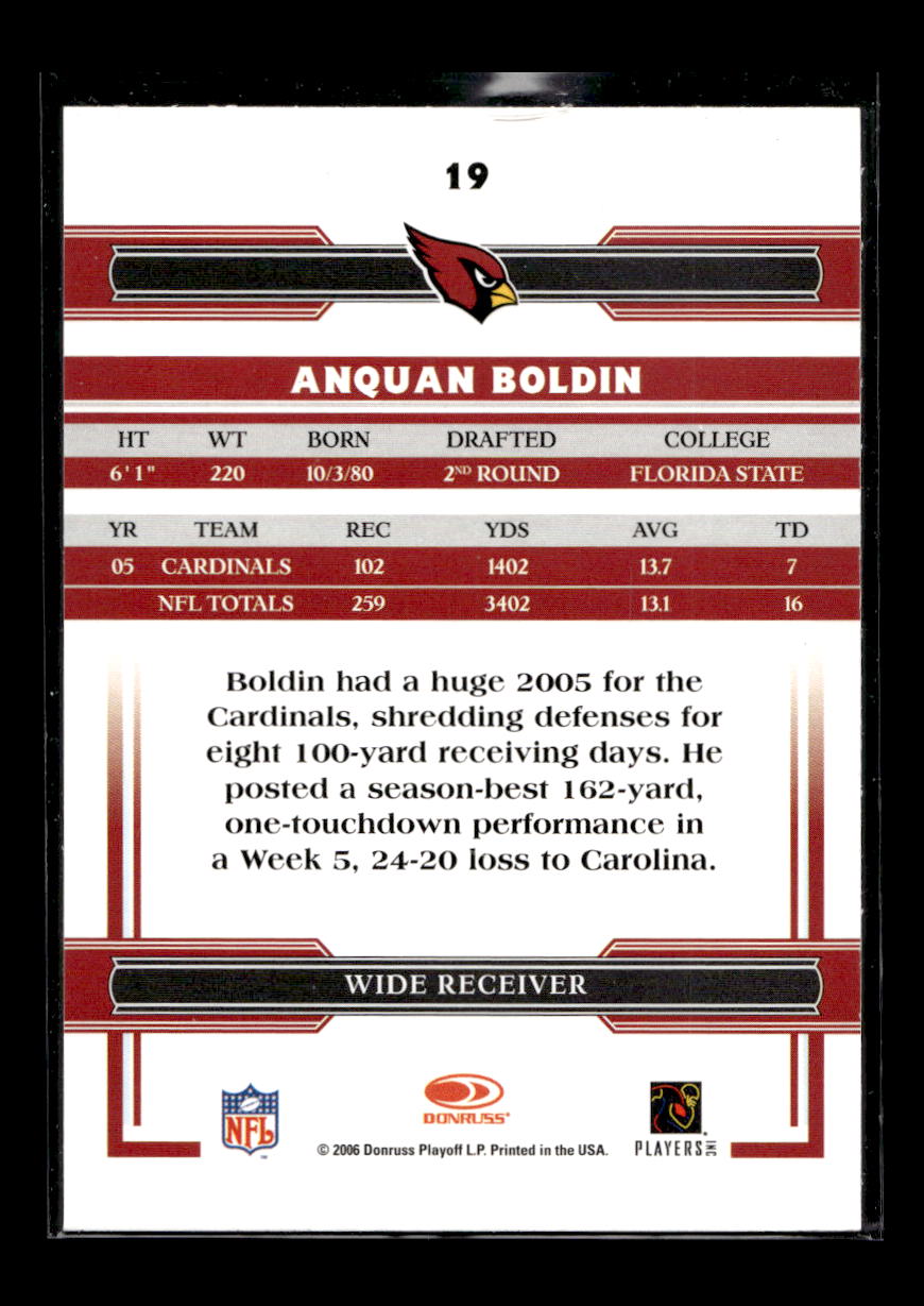 2006 Donruss Threads #19 Anquan Boldin (Arizona Cardinals)