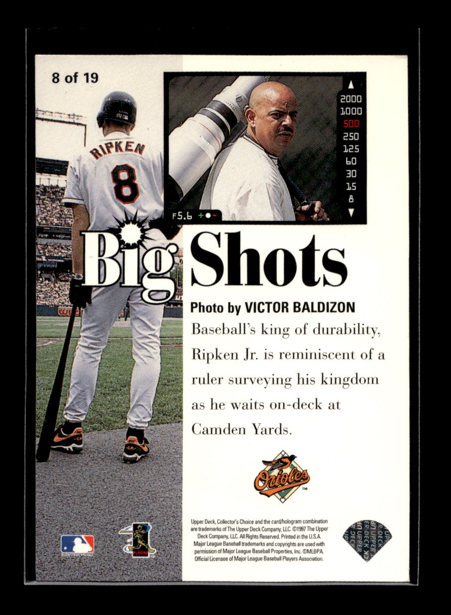 1997 Collector's Choice Big Shots Gold Signatures #8 Cal Ripken (Baltimore Orioles)