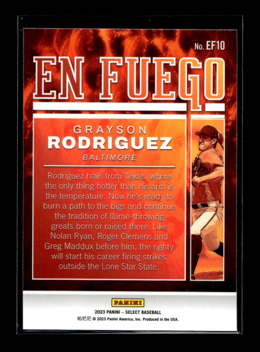 2023 Select En Fuego #10 Grayson Rodriguez (Baltimore Orioles)