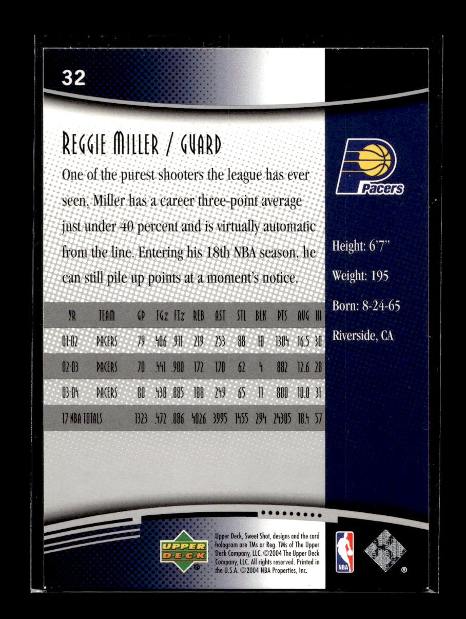 2004-05 Sweet Shot #32 Reggie Miller (Indiana Pacers)
