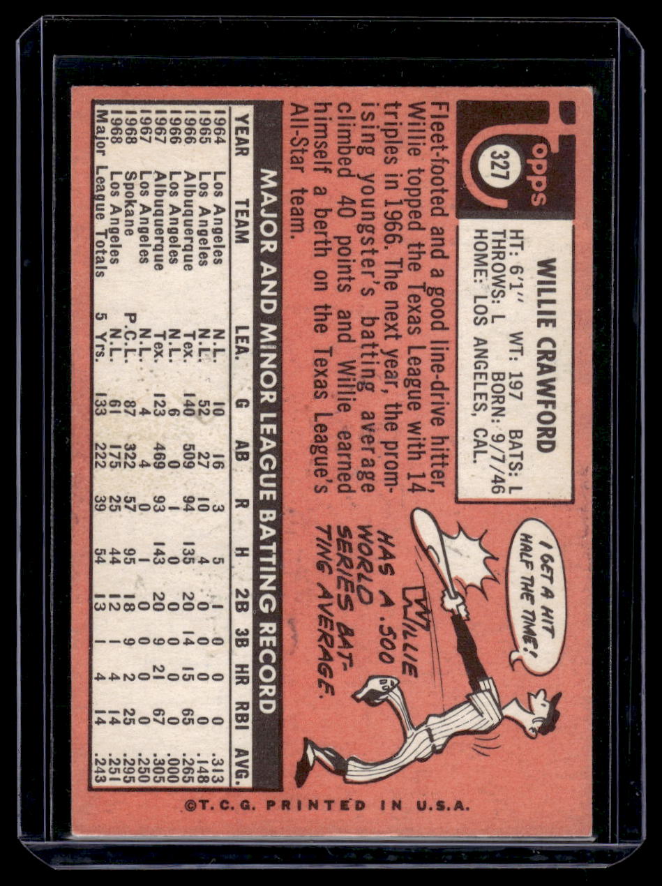 1969 Topps #327 Willie Crawford (Los Angeles Dodgers)