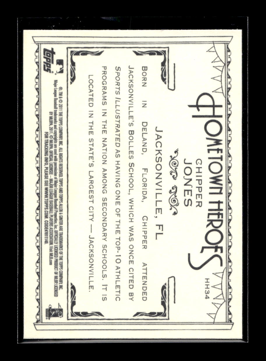 2011 Topps Allen and Ginter Hometown Heroes #HH34 Chipper Jones (Atlanta Braves)