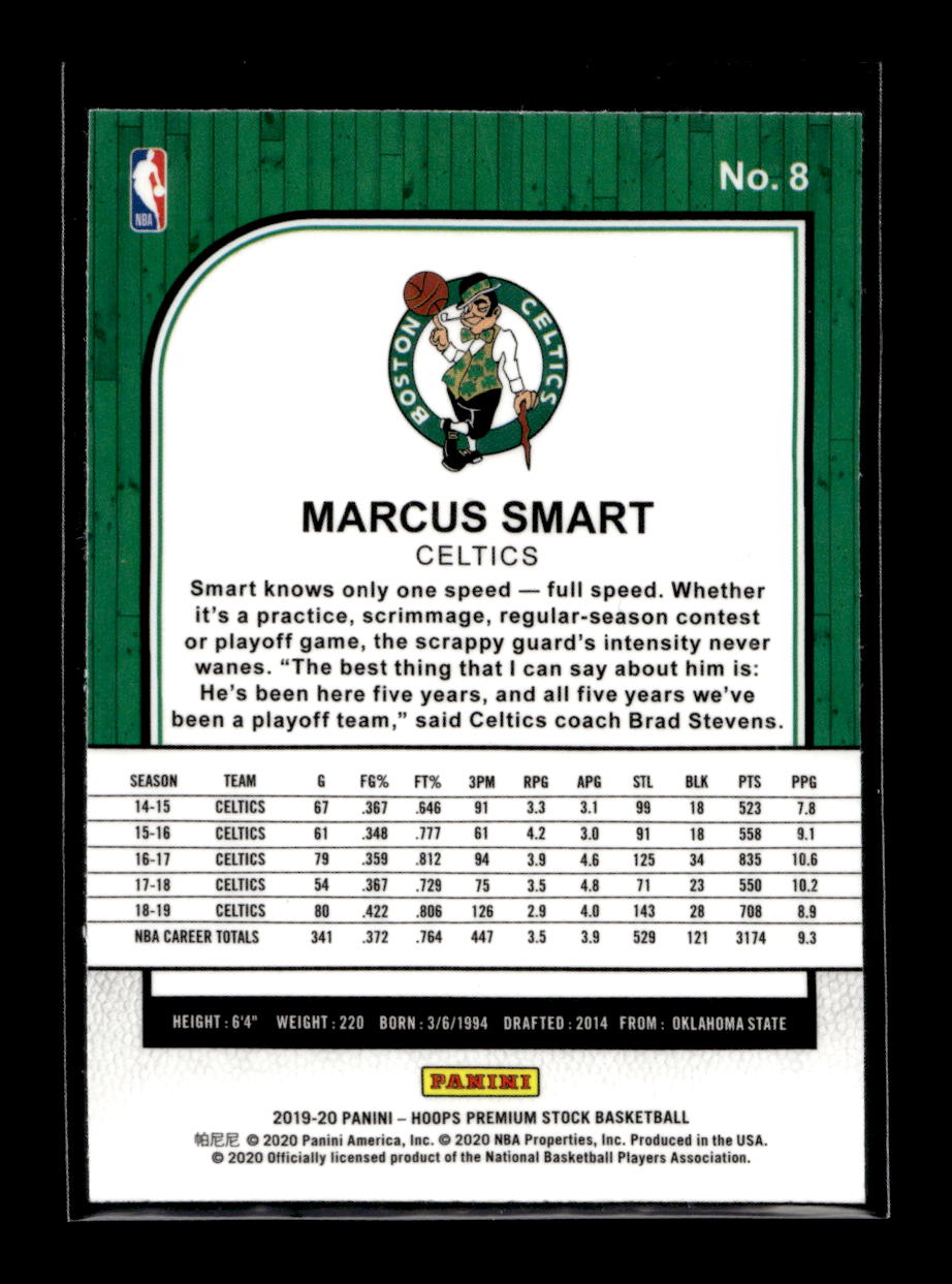 2019-20 Hoops Premium Stock #8 Marcus Smart (Boston Celtics)