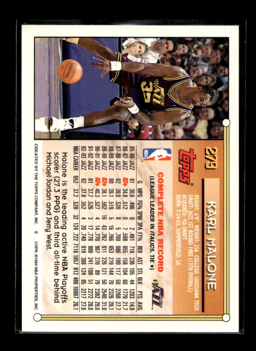 1993-94 Topps #279 Karl Malone (Utah Jazz)