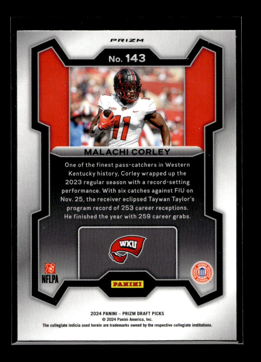 2024 Panini Prizm Draft Picks Prizms Red Ice Rookie #143 Malachi Corley