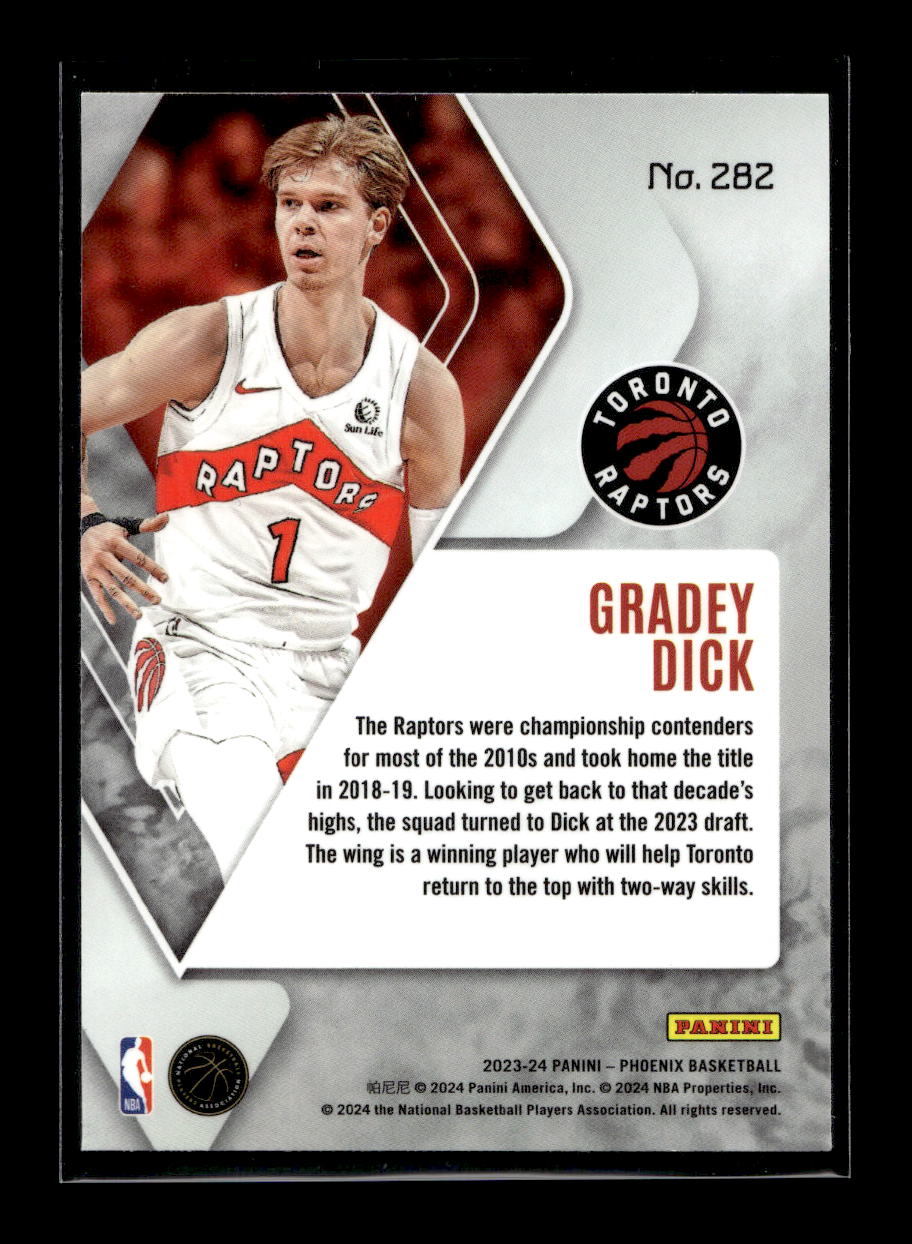 2023-24 Panini Phoenix #282 Gradey Dick Rookie (Toronto Raptors)