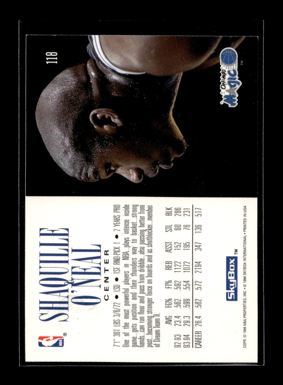 1994-95 SkyBox Premium #118 Shaquille O'Neal (Orlando Magic)