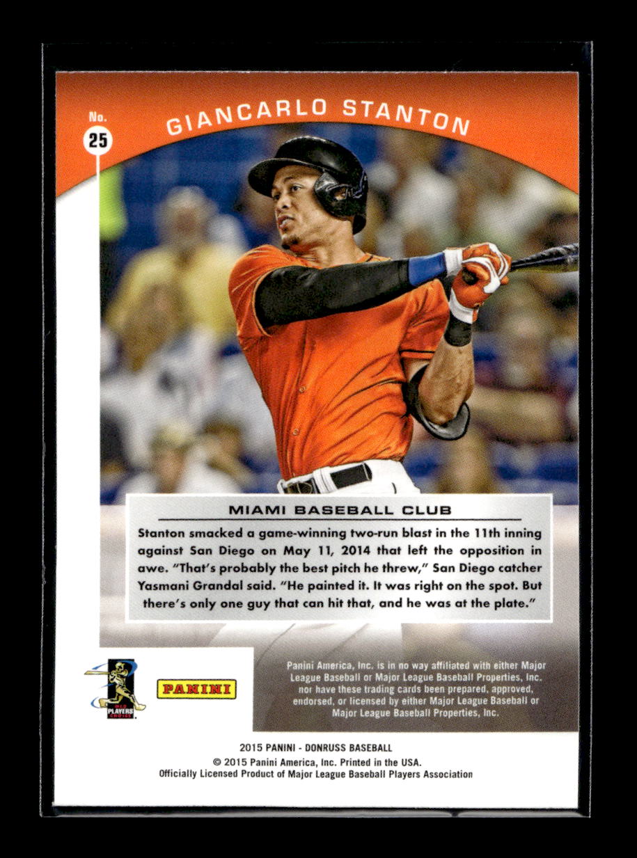 2015 Donruss Preferred Bronze #25 Giancarlo Stanton (Miami Marlins)