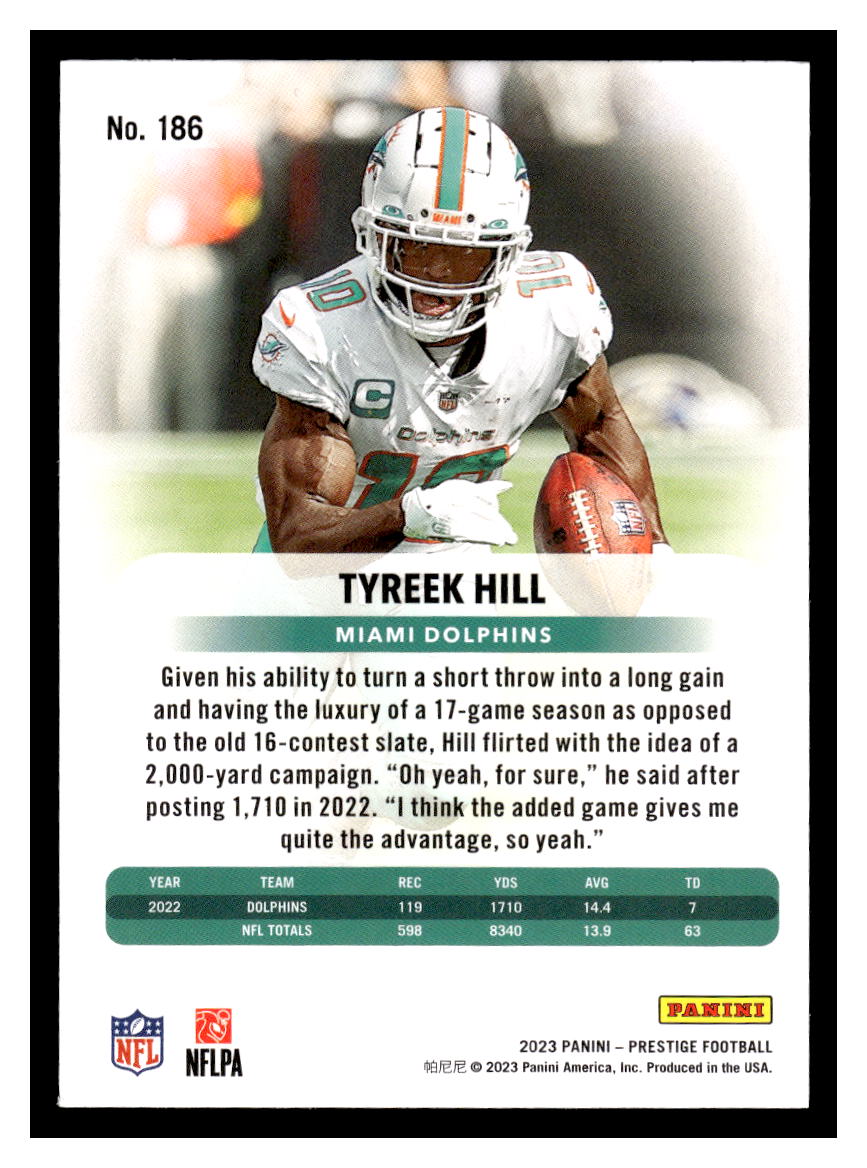 2023 Panini Prestige #186 Tyreek Hill (Miami Dolphins)