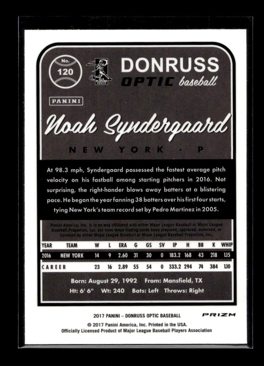 2017 Donruss Optic Holo #120 Noah Syndergaard (New York Mets)
