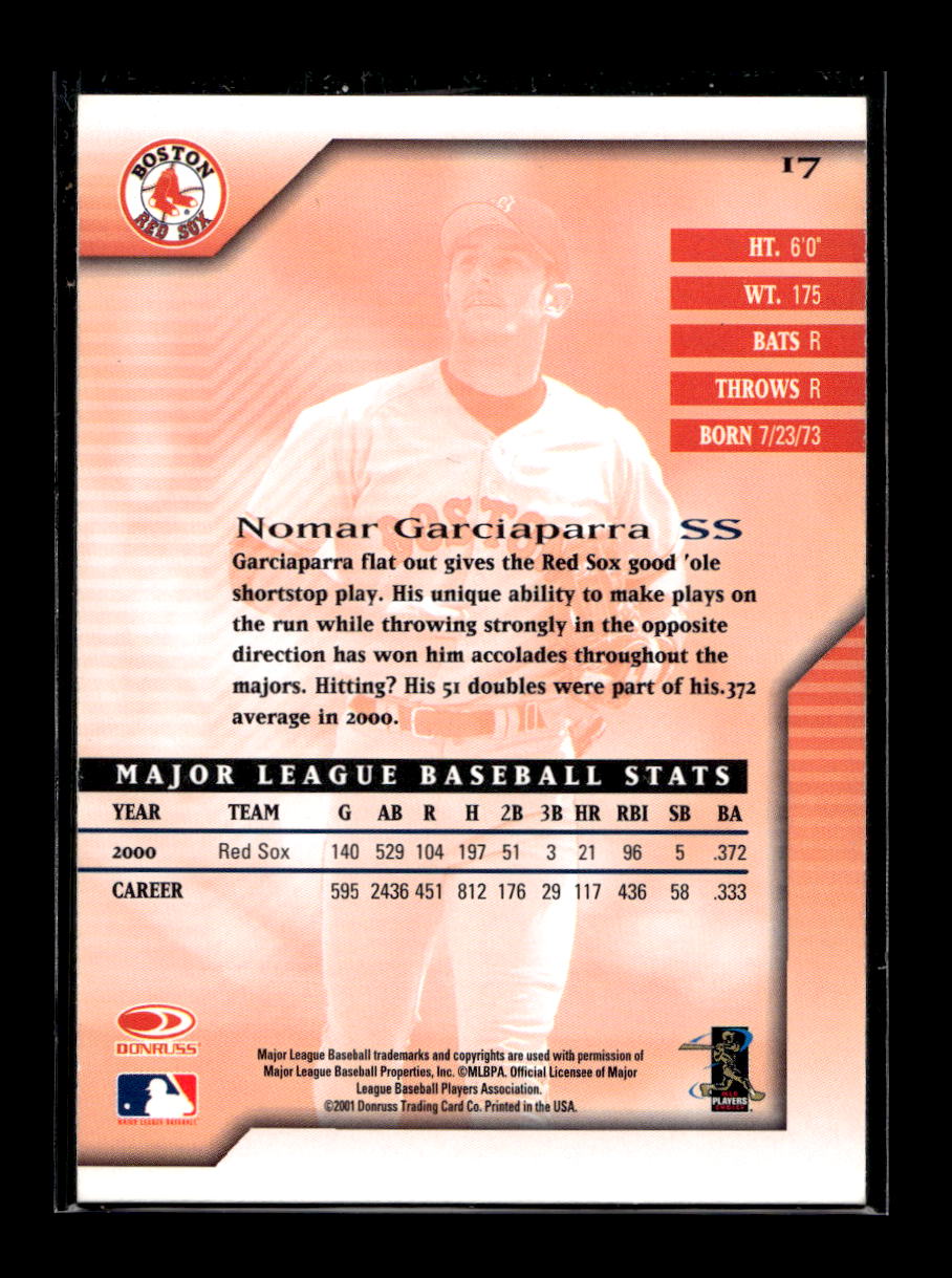 2001 Donruss Signature Series #17 Nomar Garciaparra (Boston Red Sox)