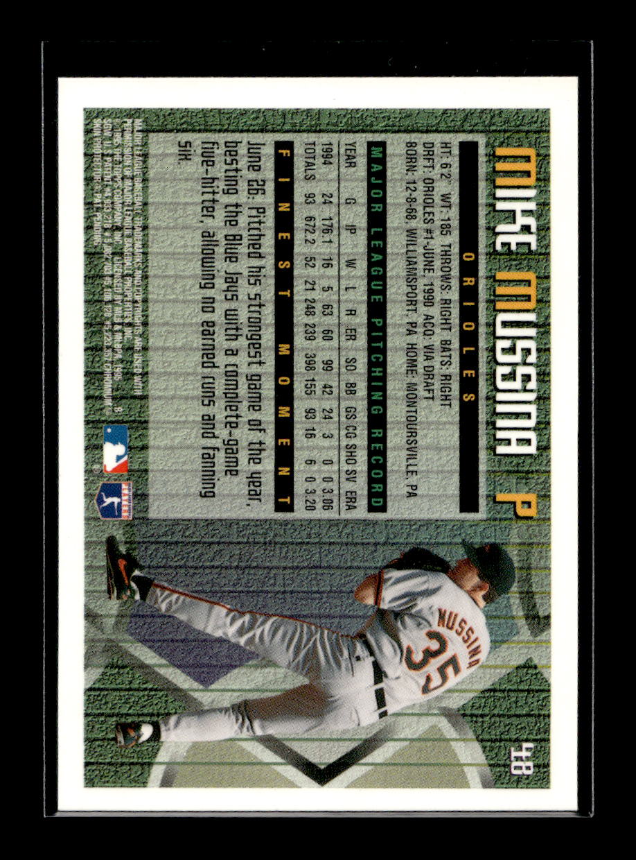 1995 Finest #48 Mike Mussina (Baltimore Orioles)