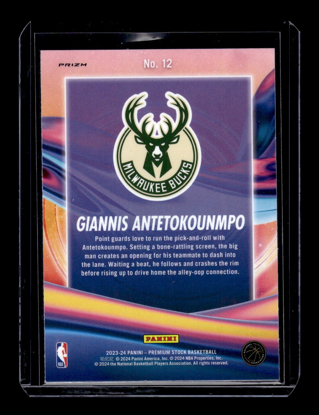 2023-24 Hoops Premium Stock Anti Gravity Premium #12 Giannis Antetokounmpo (Milwaukee Bucks)