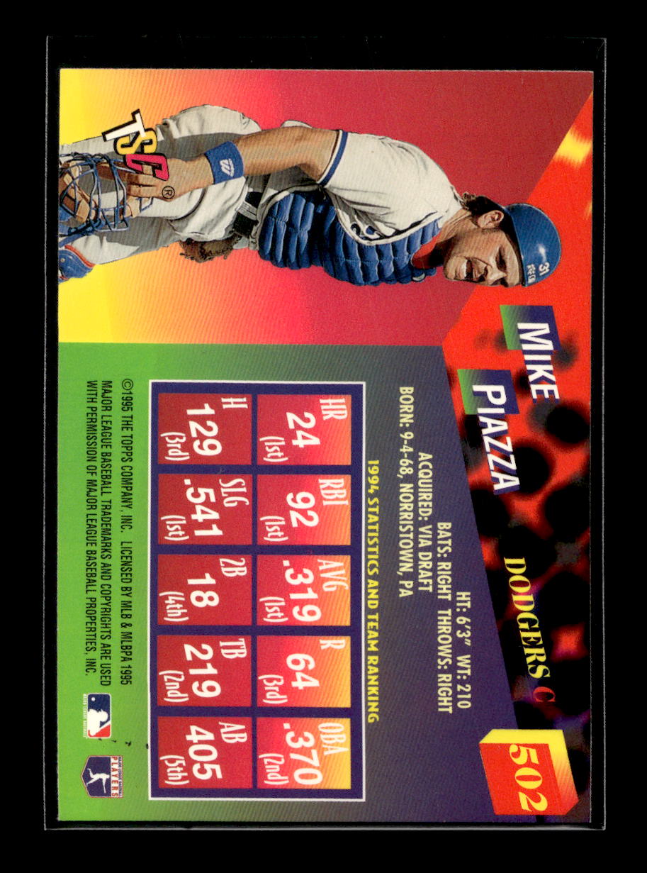 1995 Stadium Club #502 Mike Piazza (Los Angeles Dodgers)