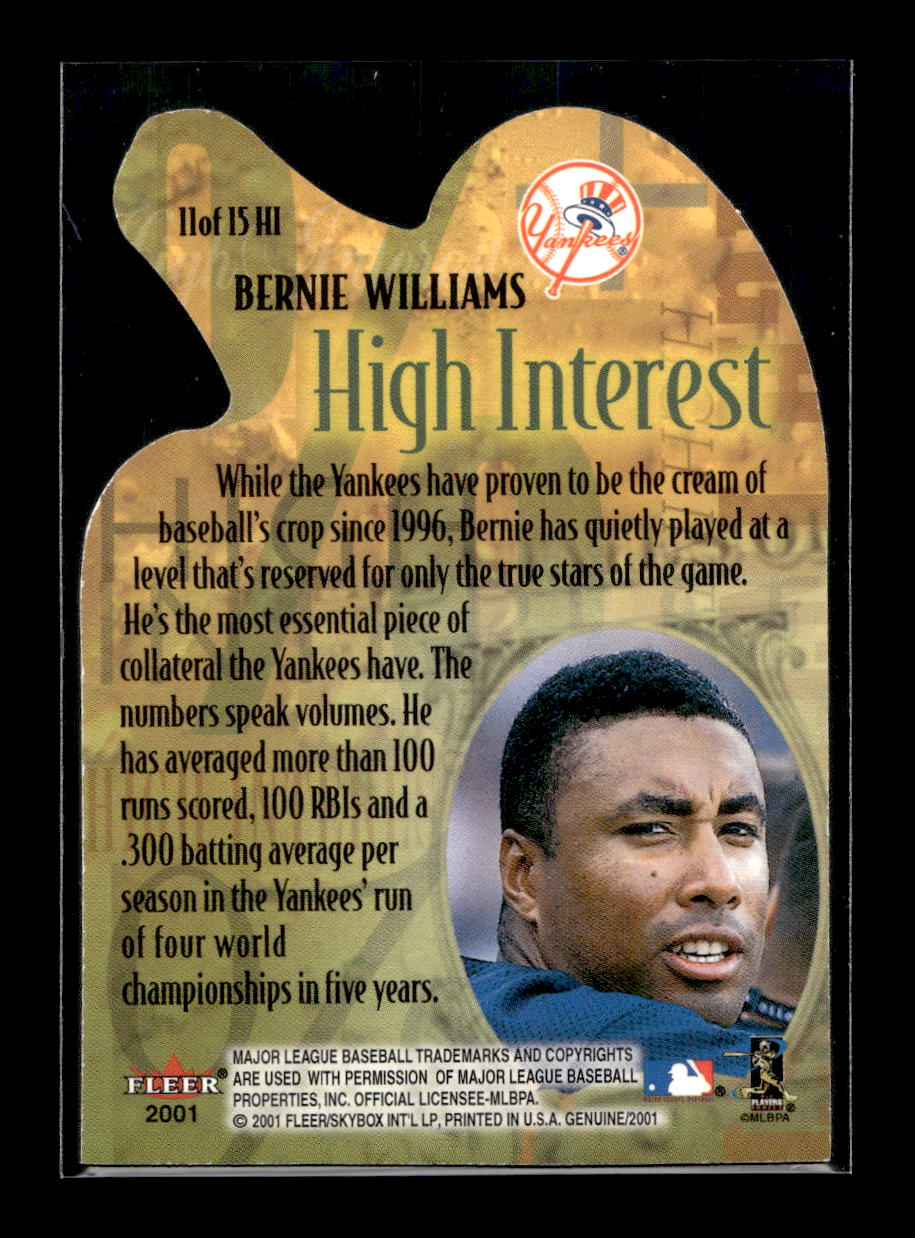 2001 Fleer Genuine High Interest #11 Bernie Williams (New York Yankees)