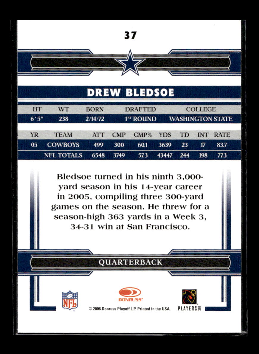 2006 Donruss Threads #37 Drew Bledsoe (Dallas Cowboys)