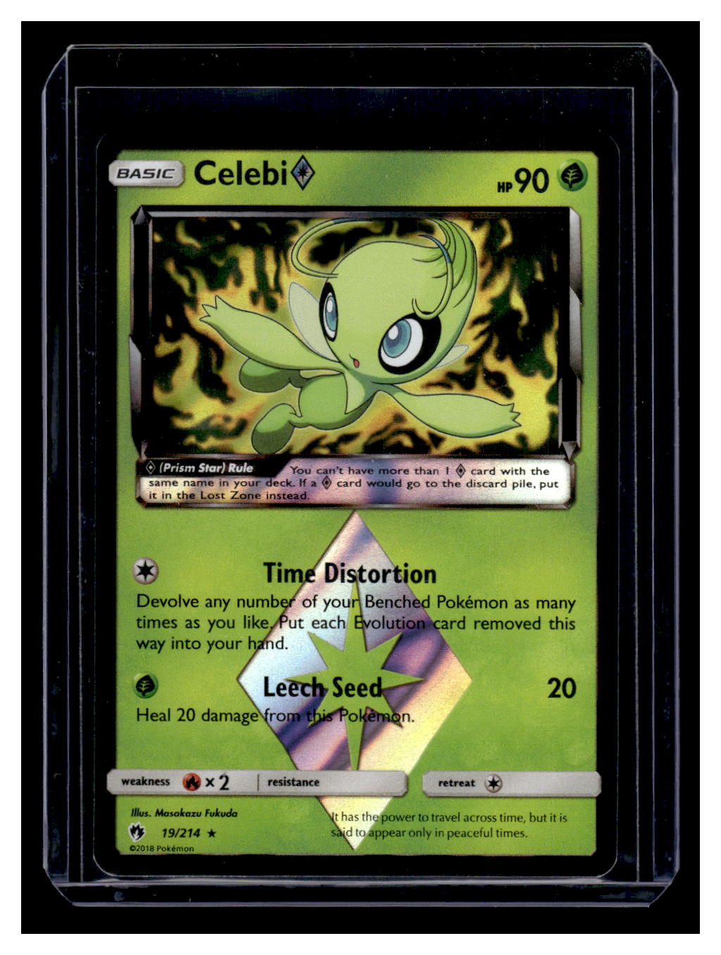 celebi pokemon cards Pokemon Sun & Moon Lost Thunder Holo Rare Celebi Prism Star #19