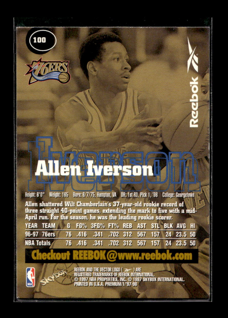 1997-98 SkyBox Premium #100 Allen Iverson (Philadelphia 76ers)