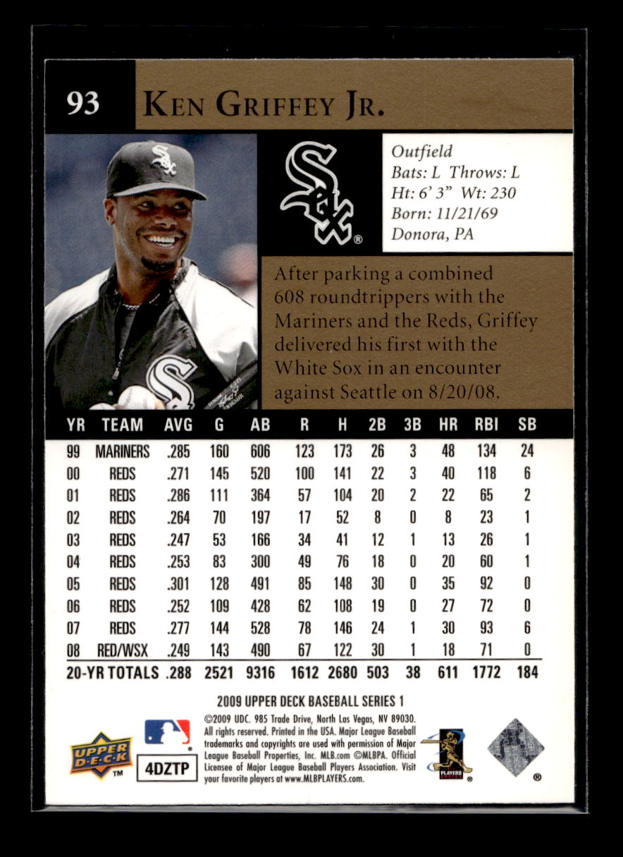 2009 Upper Deck Gold #93 Ken Griffey Jr. (Chicago White Sox)
