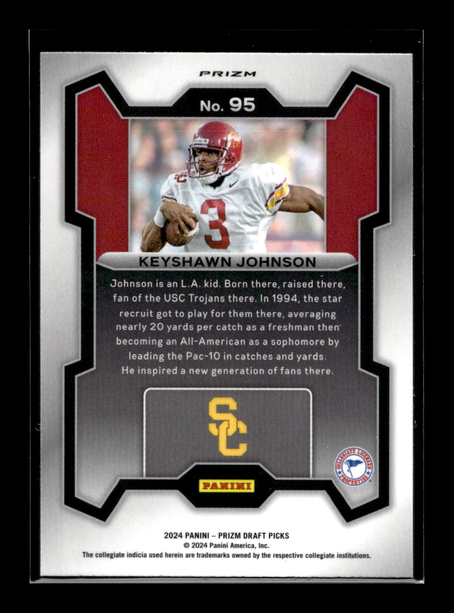 2024 Panini Prizm Draft Picks Prizms Red Ice #95 Keyshawn Johnson
