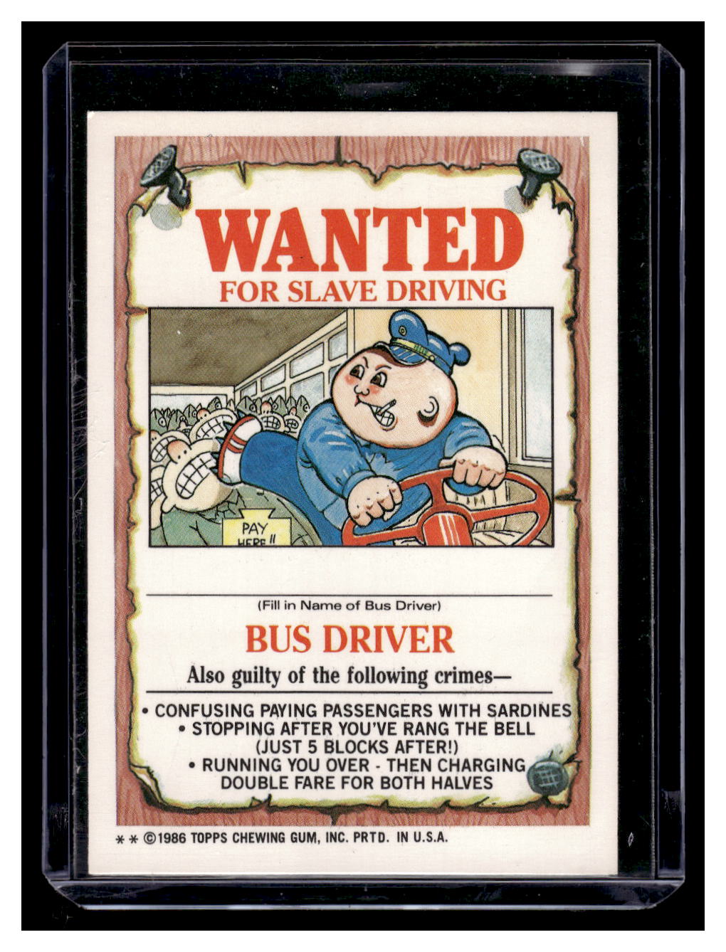 1986 Topps Garbage Pail Kids Crushed Shelly 145b