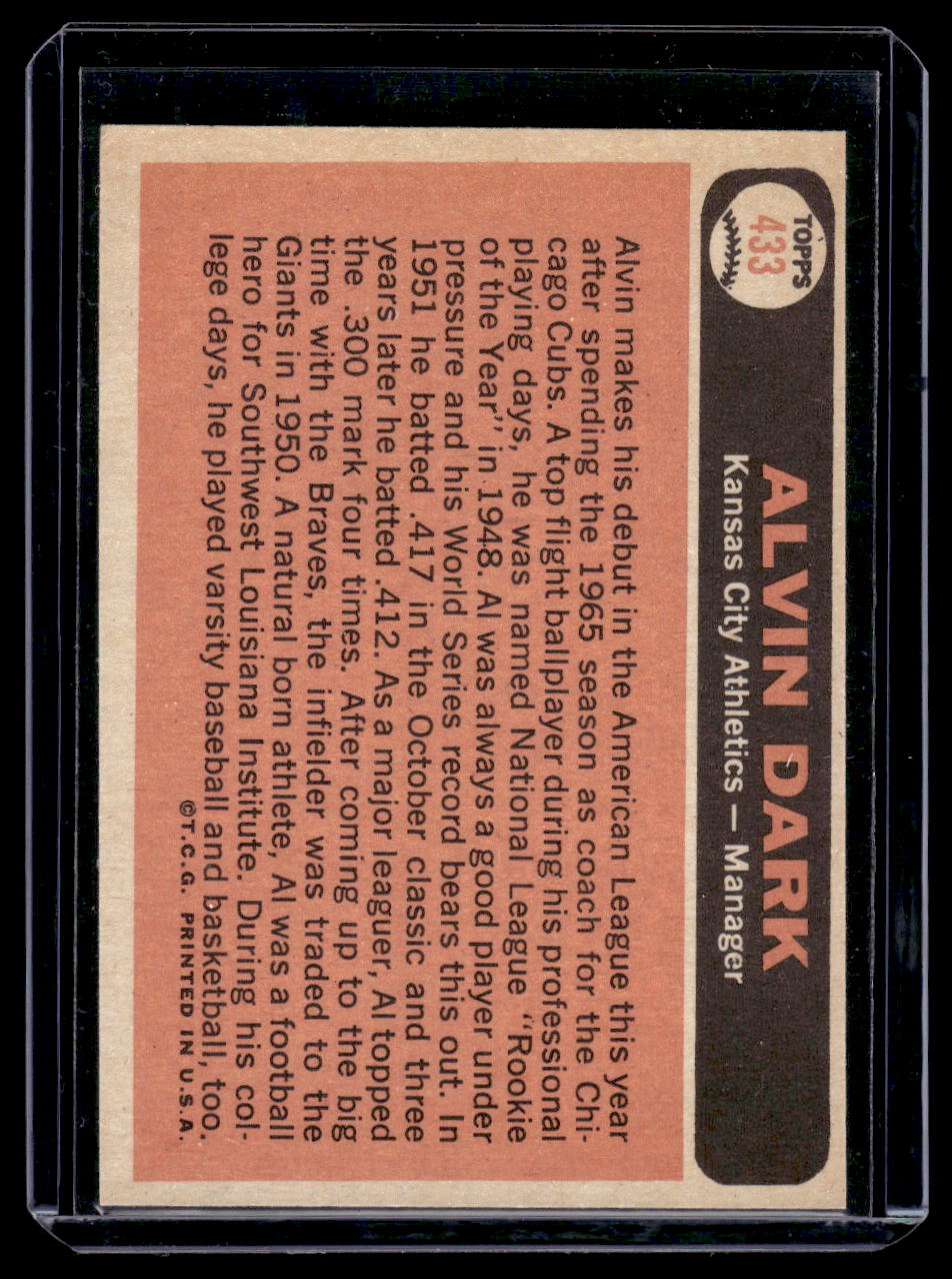 1966 Topps #433 Al Dark (Oakland A's)