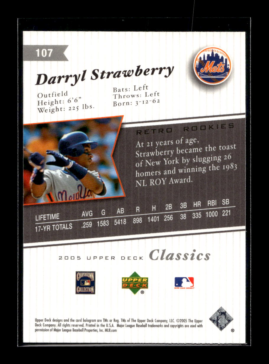2005 Upper Deck Classics #107 Darryl Strawberry (New York Mets)