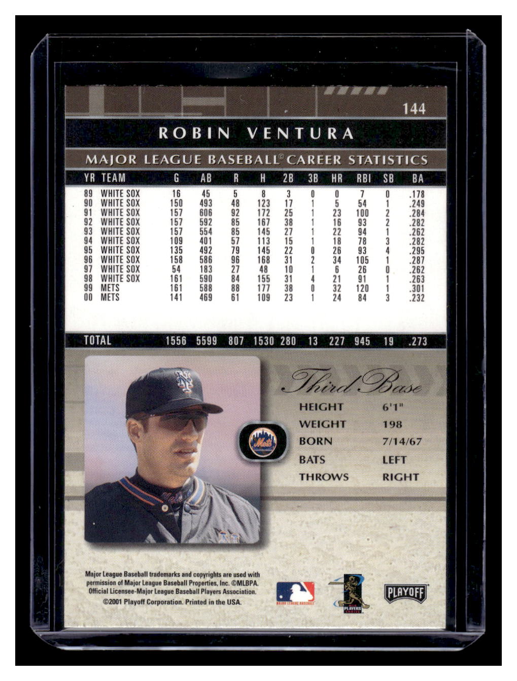 2001 Playoff Absolute Memorabilia #144 Robin Ventura (New York Mets)