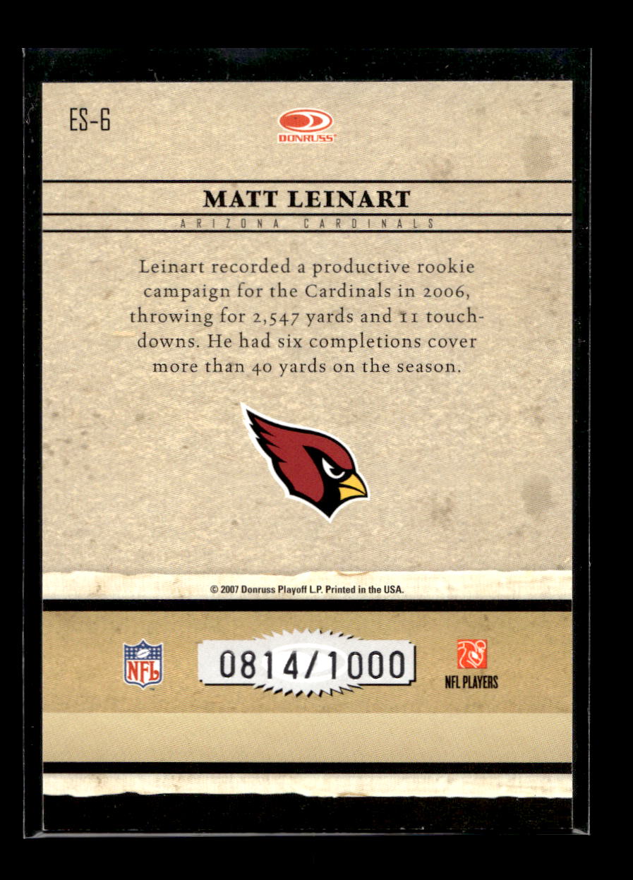 2007 Donruss Elite Series Gold #6 Matt Leinart #'d /1000 (Arizona Cardinals)